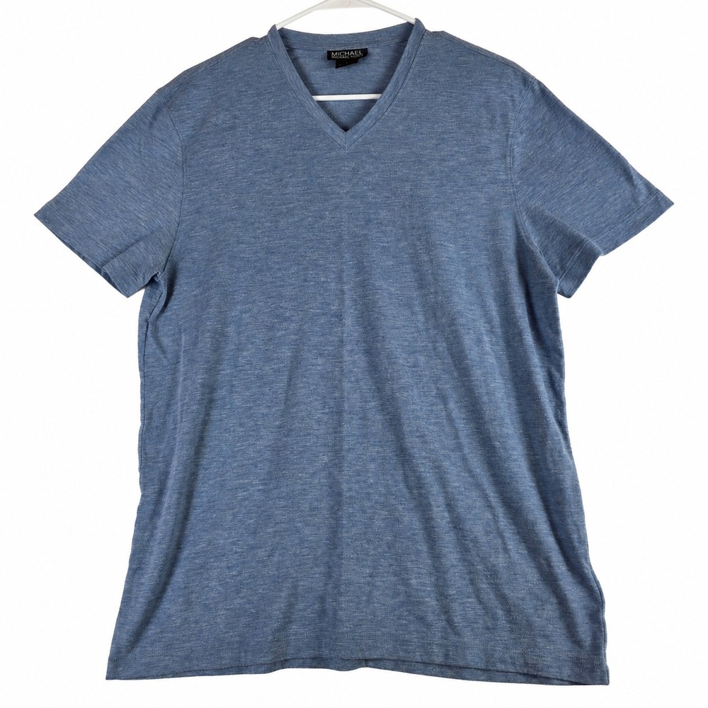 Michael Michael Kors Men's Large Blue V-Neck Short Sleeve T-Shirt